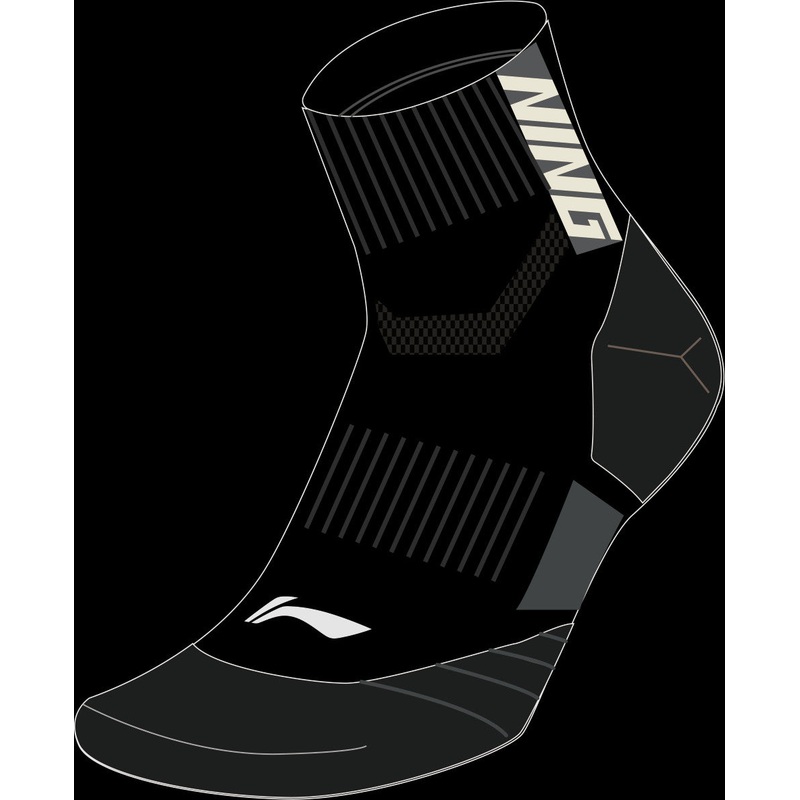 Unisex Sportsocke mid-cut Li-Ning schwarz – AWSS427-1