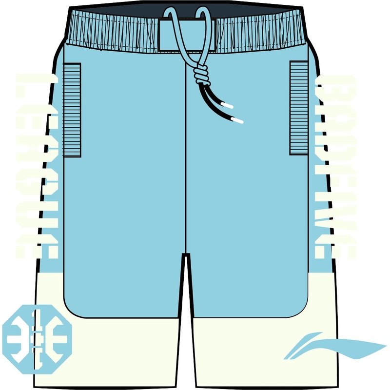 Unisex Basketball-Short Anti-Warrior Badfive BIG Hellblau-Wei – AAPT045-7