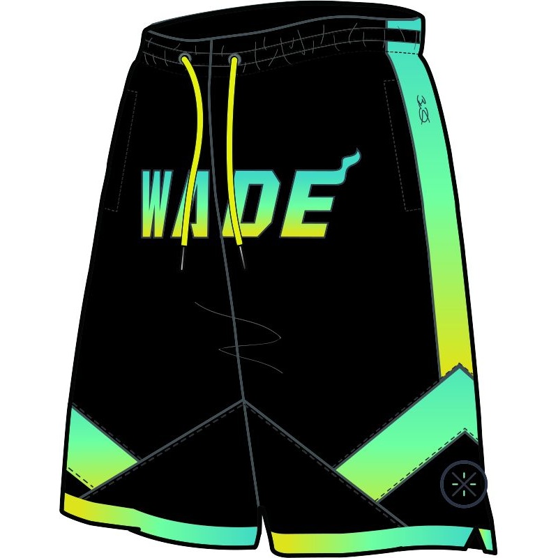 Unisex Basketball-Short Wade-Style Blau-Grn-Gelb – AAPT051-2