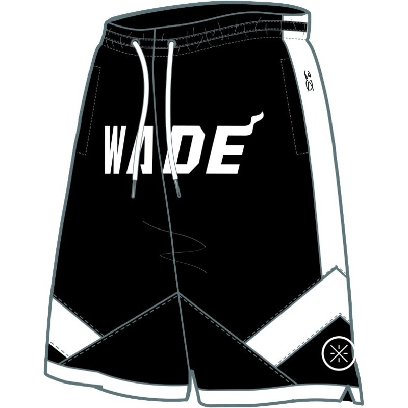 Unisex Basketball-Short Wade-Style Schwarz-Wei – AAPT051-14