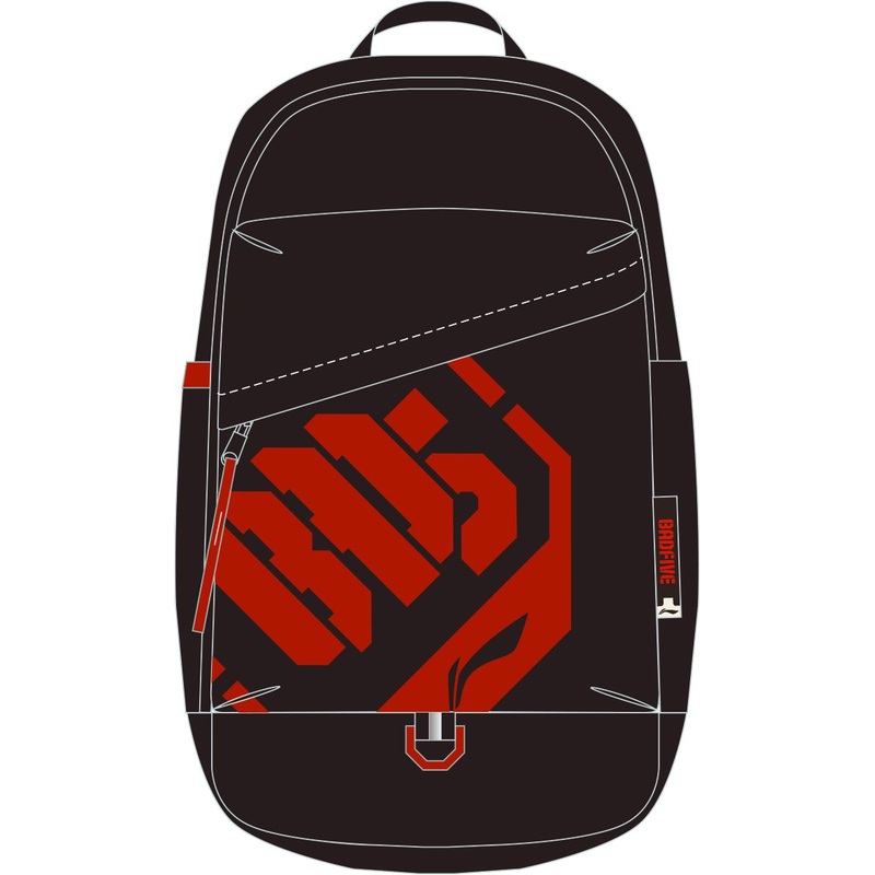 Unisex Basketball-Sport-Rucksack Badfive Stamp – schwarz/rot – ABST235-3