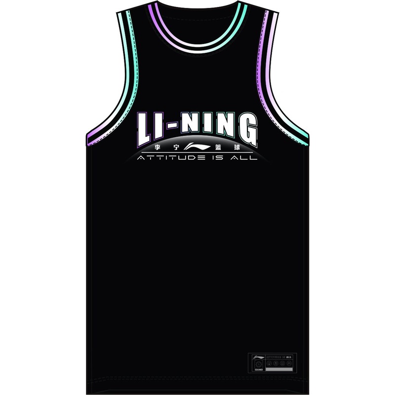 Unisex Basketball Wettkampf-Dress Li-Ning Team (Set aus Tank und Shorts) Schwarz – AATT013-6