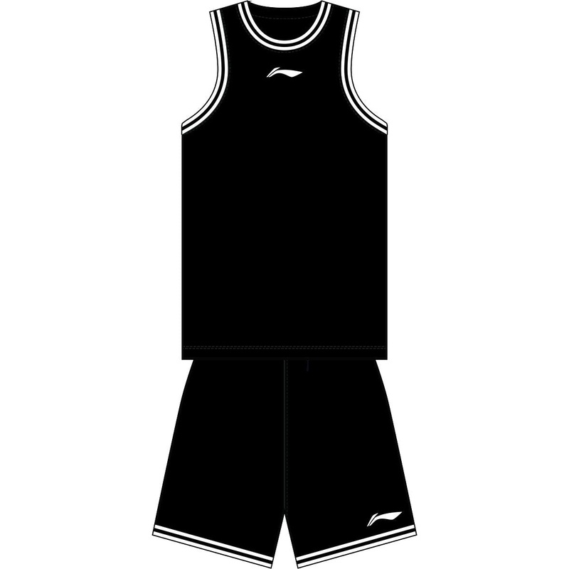 Unisex Basketball Wettkampf-Dress TEAM (Set aus Tank und Shorts) Schwarz – AATT001-6