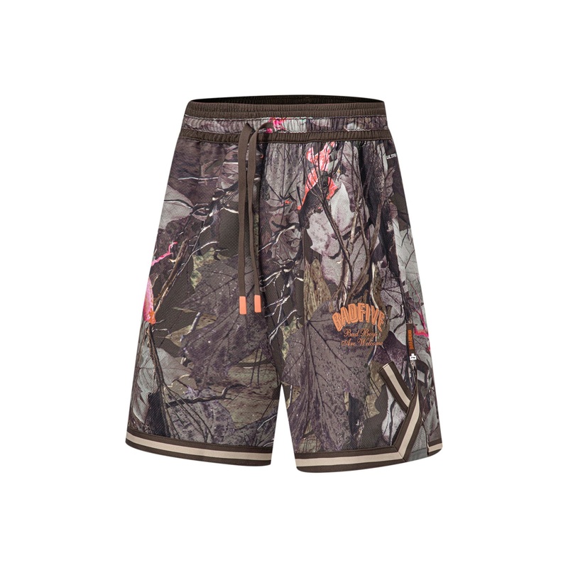 Unisex Wettkampf-Shorts BADFIVE Leaves basic-black – AAPT593-3