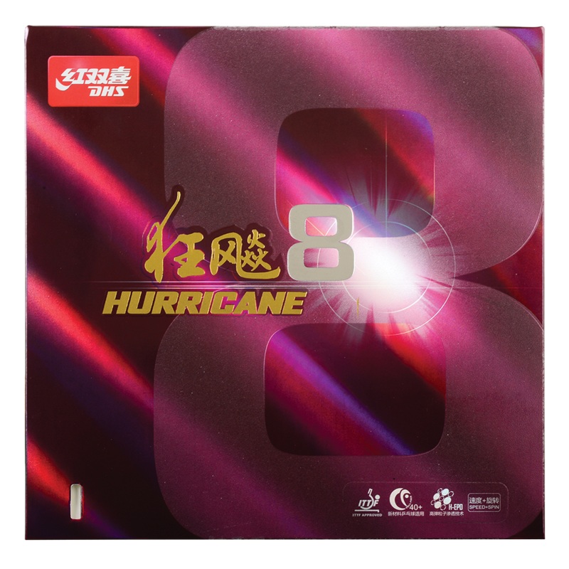 DHS Hurricane 8 Soft 39 2,15mm Belag Rot – DXDJ959-4