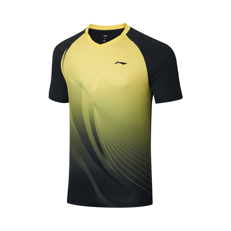 Tischtennis Herren Team Wettkampftrikot Topspin – schwarz-gelb – AAYT031-5