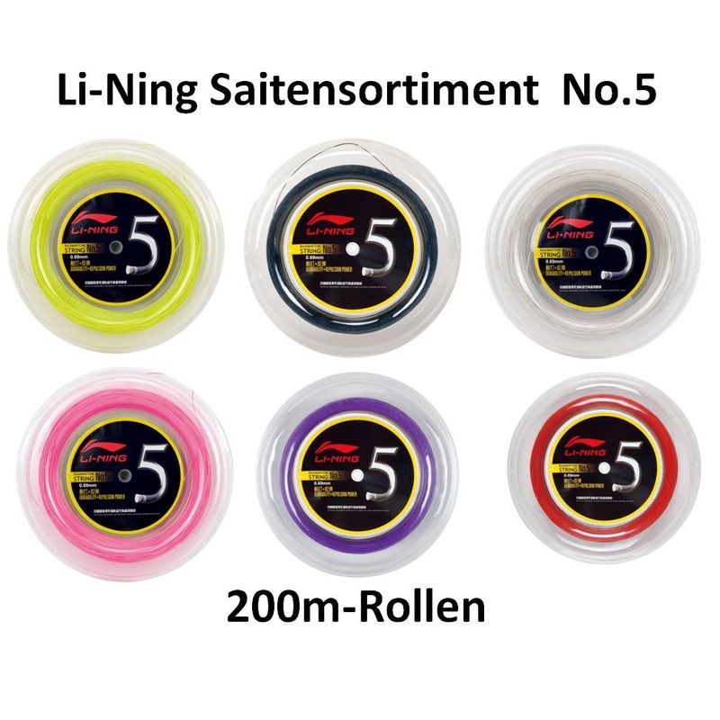 Badmintonsaite No.5 – 200m-Rolle – verschiedene Farben – AXJJ068