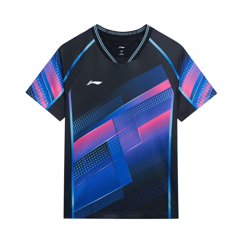Tischtennis Kinder Nationalteam Wettkampftrikot Champion – schwarz/pink- AAYT034-4