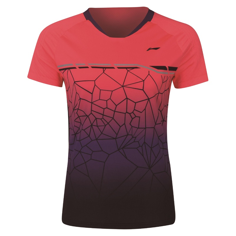 Damen Competition Shirt Web Leuchtend Rot – AAYQ084-3