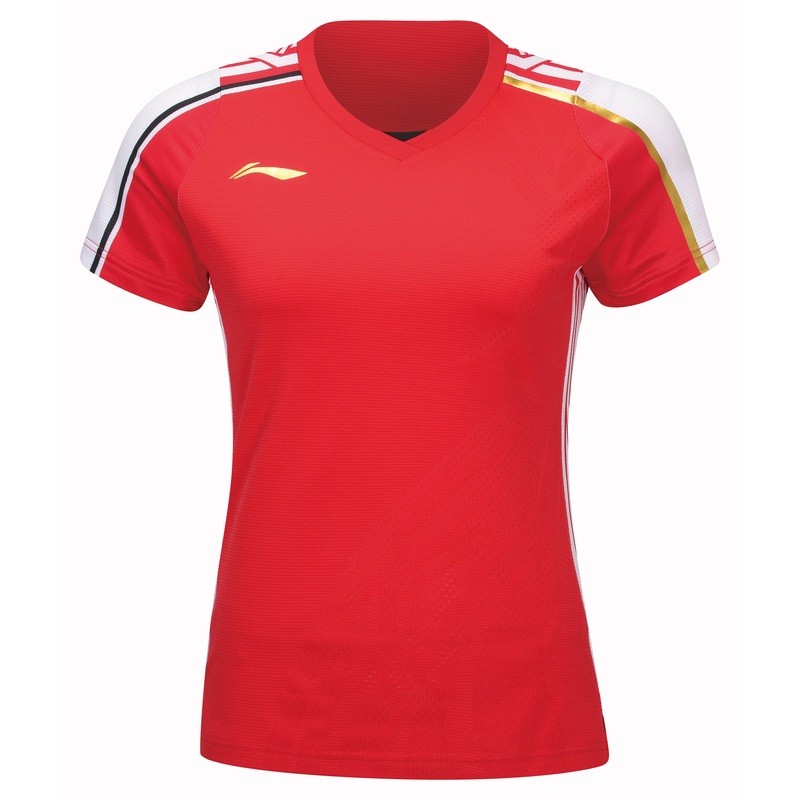 Damen Sportshirt International Stars rot/wei – AAYT074-2
