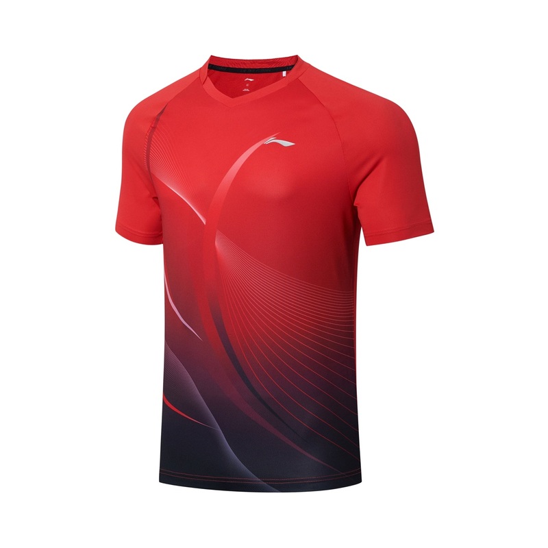 Tischtennis Herren Team Wettkampftrikot Topspin – rot-schwarz – AAYT031-6