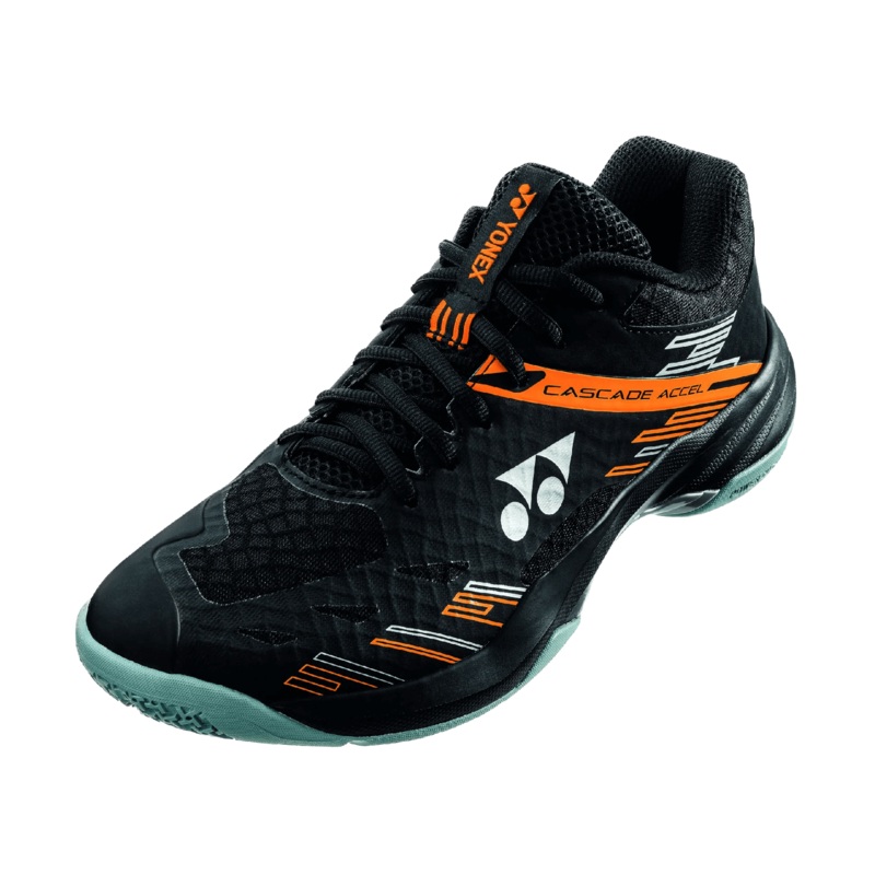 Yonex Power Cushion Cascade Accel (Wide) Badminton Shoes (Black/Orange)