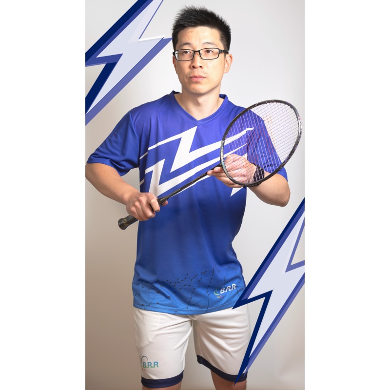 Thunderbolt Blue BRR – Badminton/Tennis/Squash T-Shirt and Shorts