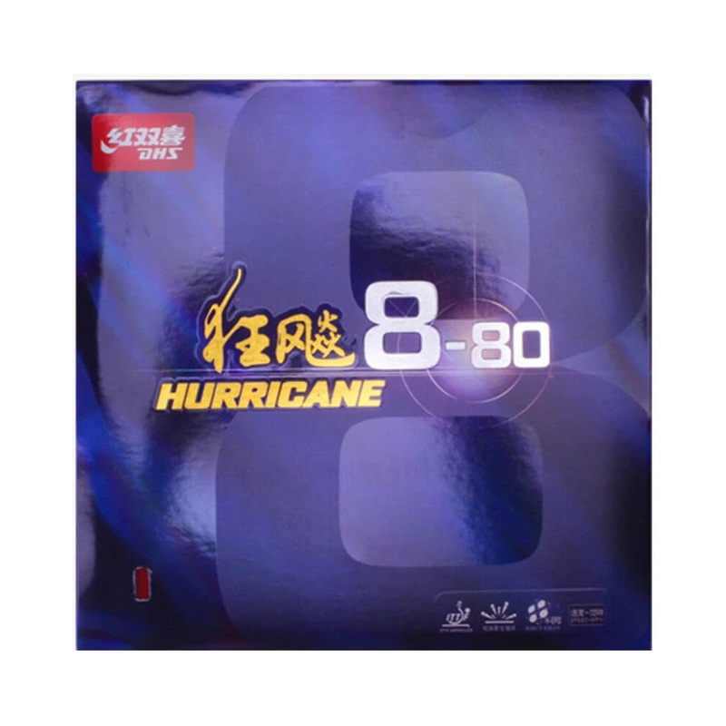 DHS Hurricane 8-80 Soft 37 2,1mm Belag rot – DXDR002-4