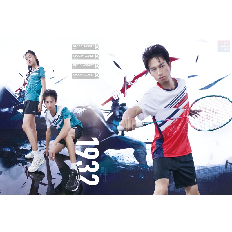 Kawasaki Mens badminton T Shirt K1C02-A1932-1 Red
