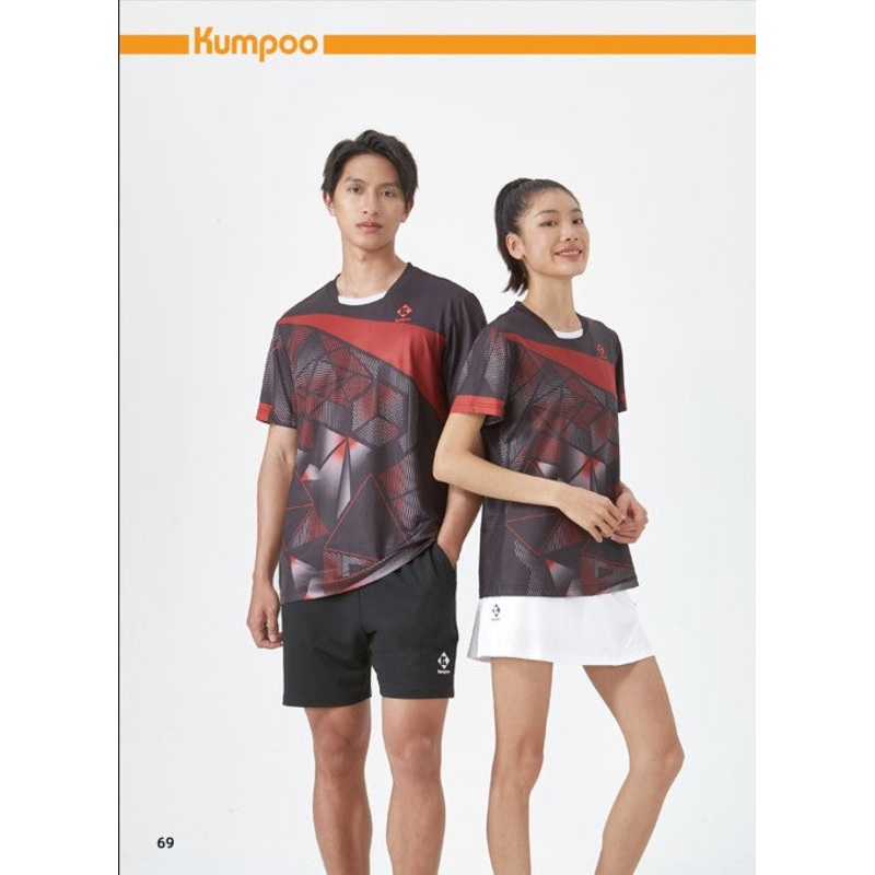 Kumpoo Mens and Ladies Black/Red 3101 3201 Badminton Shirt