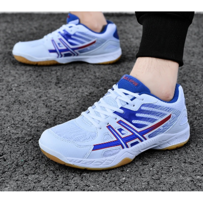 Unisex White/Blue Value Badminton Shoes