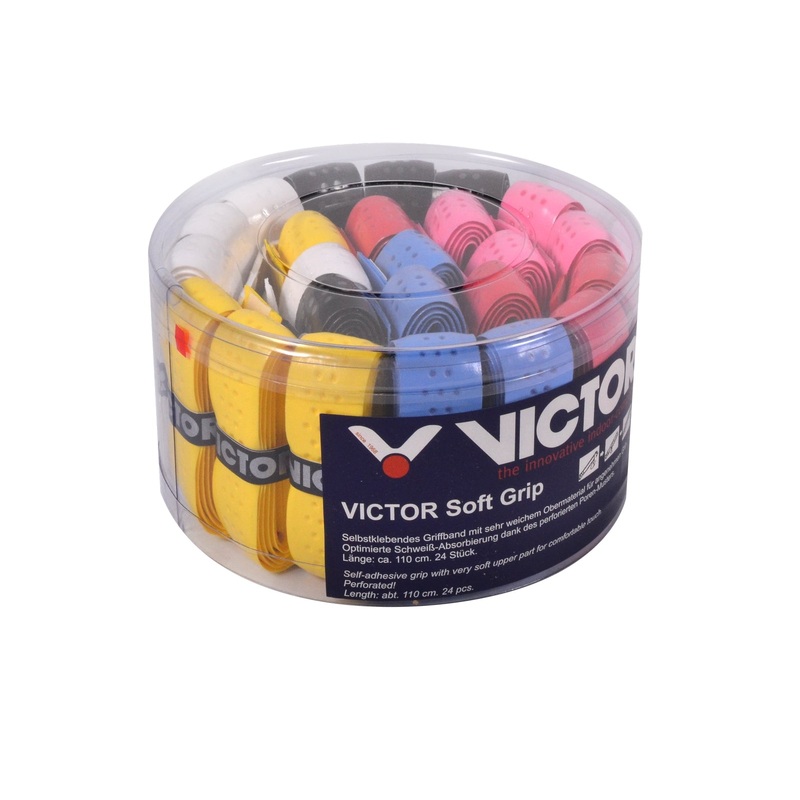 VICTOR SOFT SOFT GRIP BOX ASSORTED COLOURS 24 PCS BADMINTON