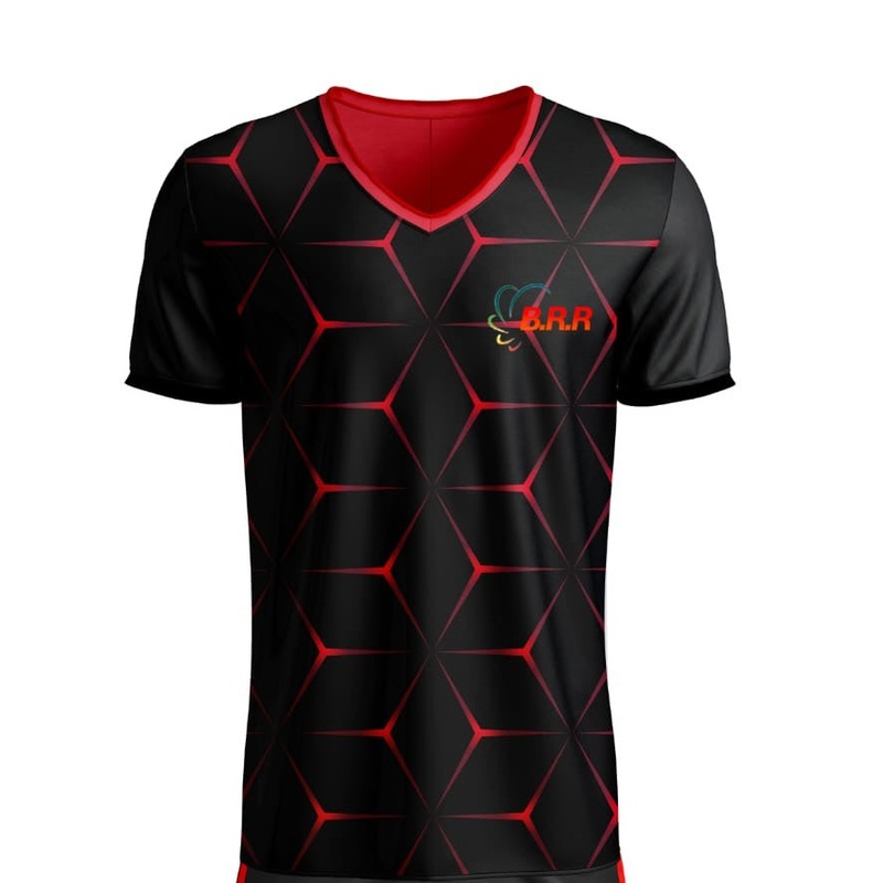 Red and Black Royal Star BRR Badminton/Tennis/Squash T-Shirt – Unisex