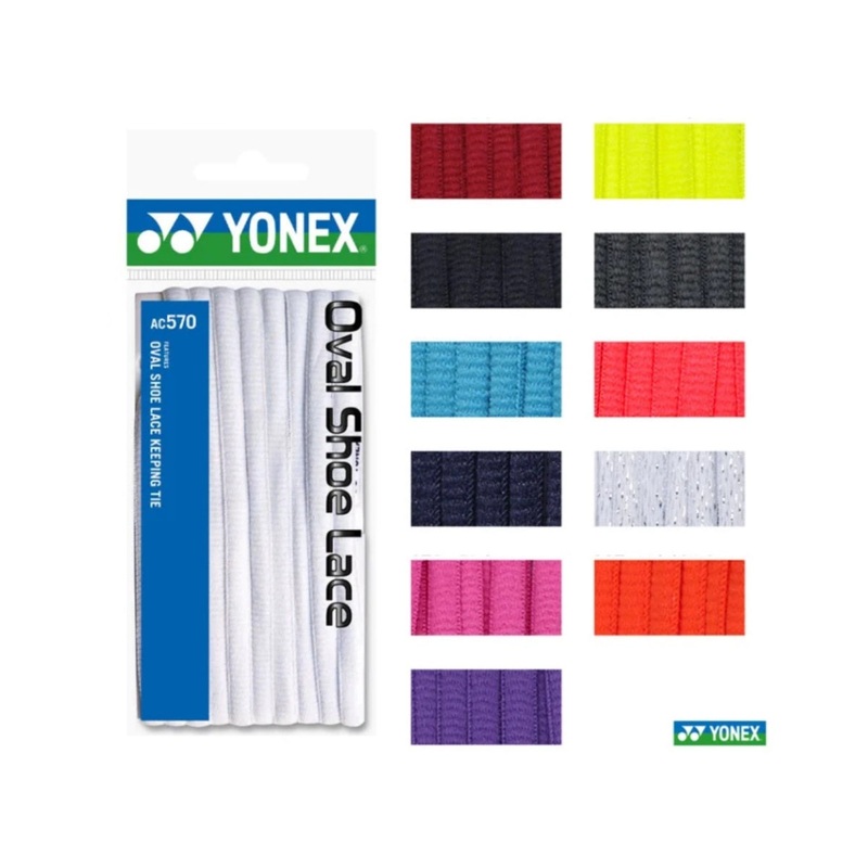 AC570 JP Yonex Oval Shoelace|High Orange|Red|Pink|Lime Green|Sky Blue|Navy Blue|Lemon Yellow|Mint Blue|White|Black|Dark Gray