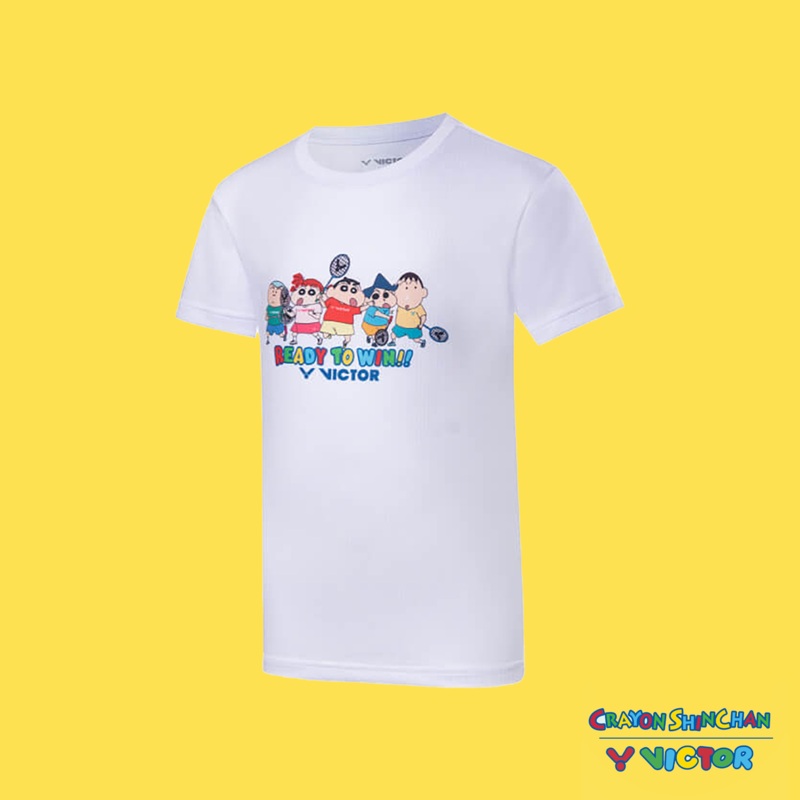 Victor x Crayon Shin Chan Junior T-Shirt T-403JRCS A (White)