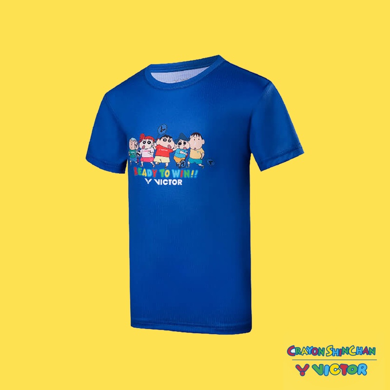 Victor x Crayon Shin Chan Junior T-Shirt T-403JRCS F (Blue)