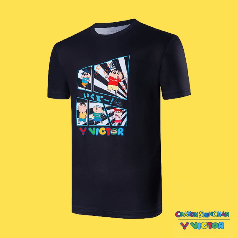Victor x Crayon Shin Chan Junior T-Shirt T-404JRCS C (Black)