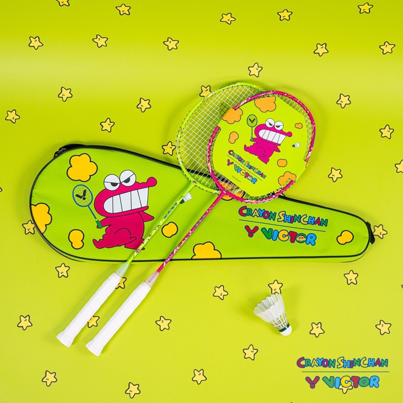 Victor x Crayon Shin Chan Racket Combo Set (ARS-CS-SET) Pre-Strung