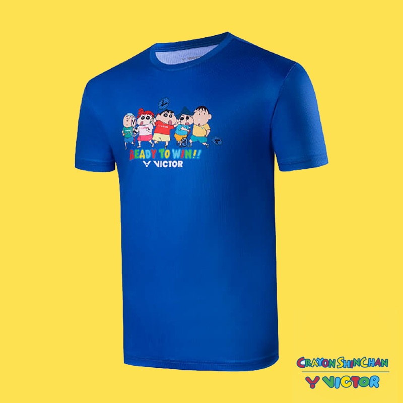 Victor x Crayon Shin Chan Unisex T-Shirt T-403CS F (Blue)