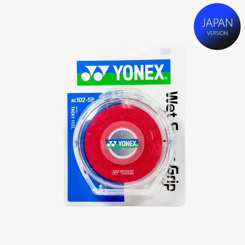 Yonex AC102-5P Super Grap Roll Racket Overgrip 5 Wraps (Red)