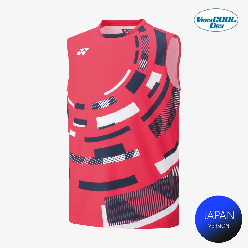 Yonex Men’s Sleeveless Game Shirts 10579 (Geranium Pink)