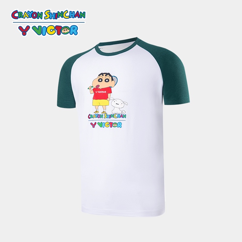 Victor X Crayon Shin-Chan Sports Shirt T-401CS G Dark Green UNISEX (Clearance)
