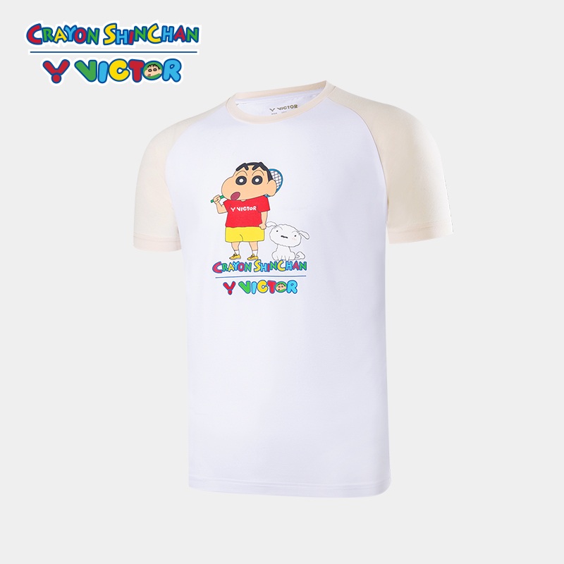 Victor X Crayon Shin-Chan Sports Shirt T-401CS L Warm White UNISEX (Clearance)
