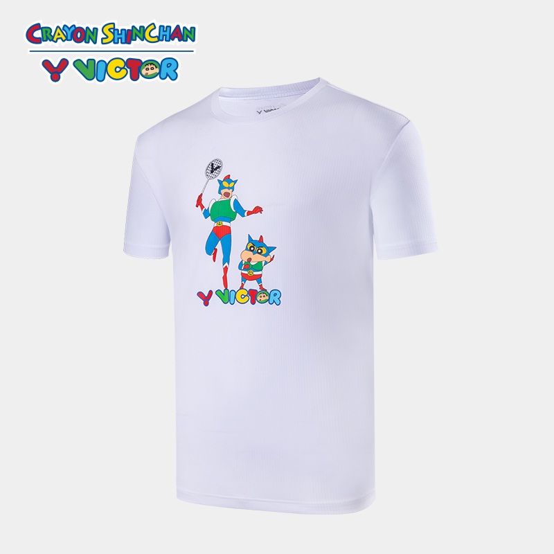 Victor X Crayon Shin-Chan Sports Shirt T-402CS A White UNISEX (Clearance)