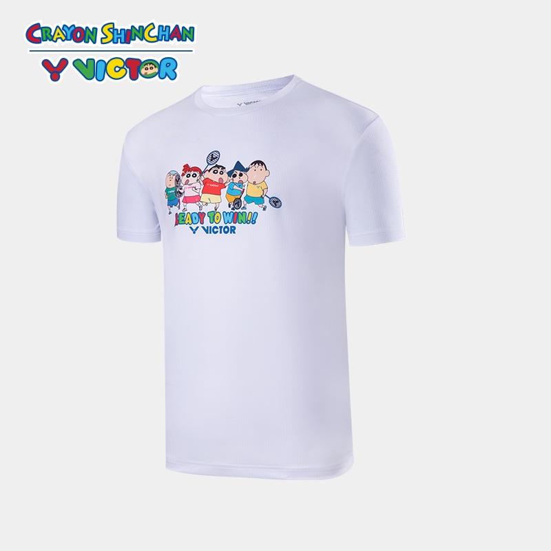 Victor X Crayon Shin-Chan Sports Shirt T-403CS A White UNISEX (Clearance)
