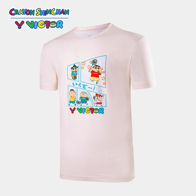 Victor X Crayon Shin-Chan Sports Shirt T-404CS L Warm White UNISEX (Clearance)