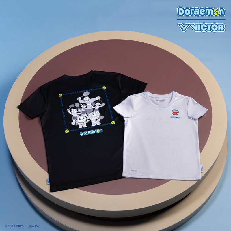 Victor x Doraemon Unisex T-Shirt T-504DRM-A (White)