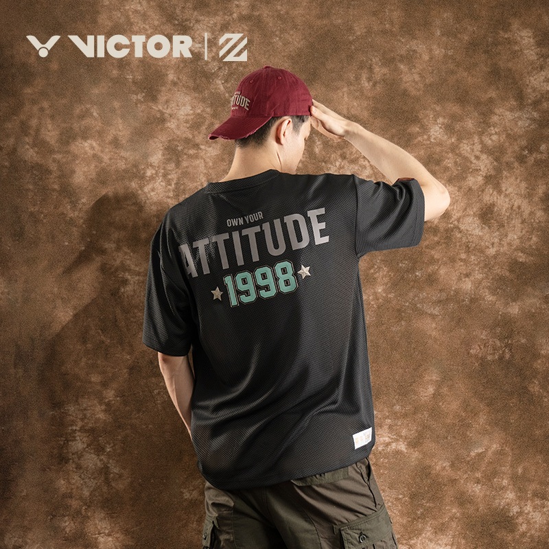 Victor X LZJ Badminton/ Sports Fashion Oversized Shirt T-4503LZJ C Black MEN’S