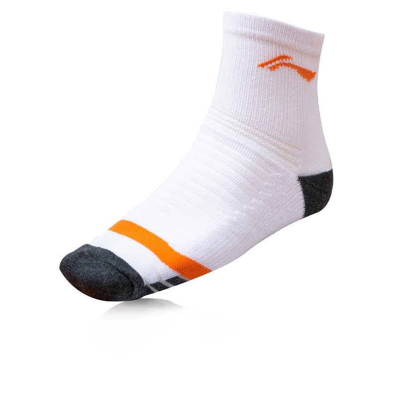 Li-Ning Training Socks|White/Orange|White/Dark Grey