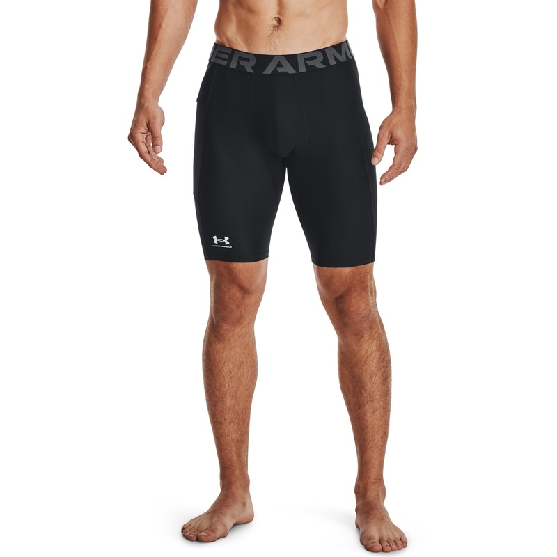UA HG Armour Long Shorts|Black/White|Small|Medium|Large|X-Large|2X-Large