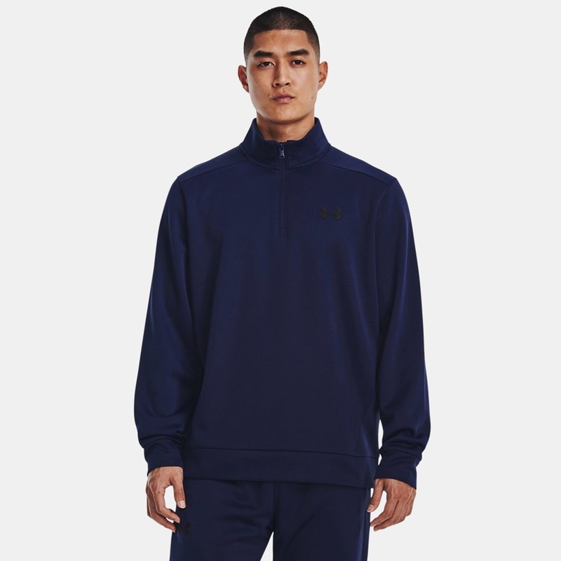 UA Armour Fleece 1/4 Zip Top|Midnight Navy/Black|Small|Medium|Large|X-Large|2X-Large