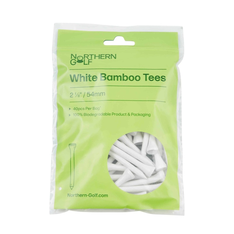 Bamboo Tees 2.1/8 – 54mm|WHITE|PK-40