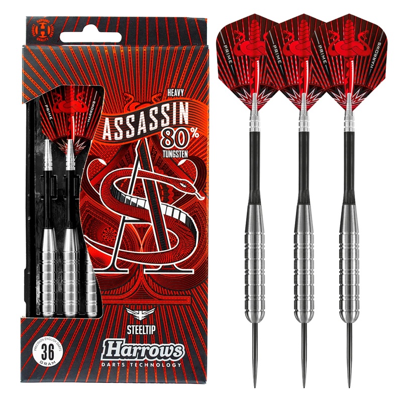 Assassin Heavy Ringed 80% Tungsten – Steel Tip Darts