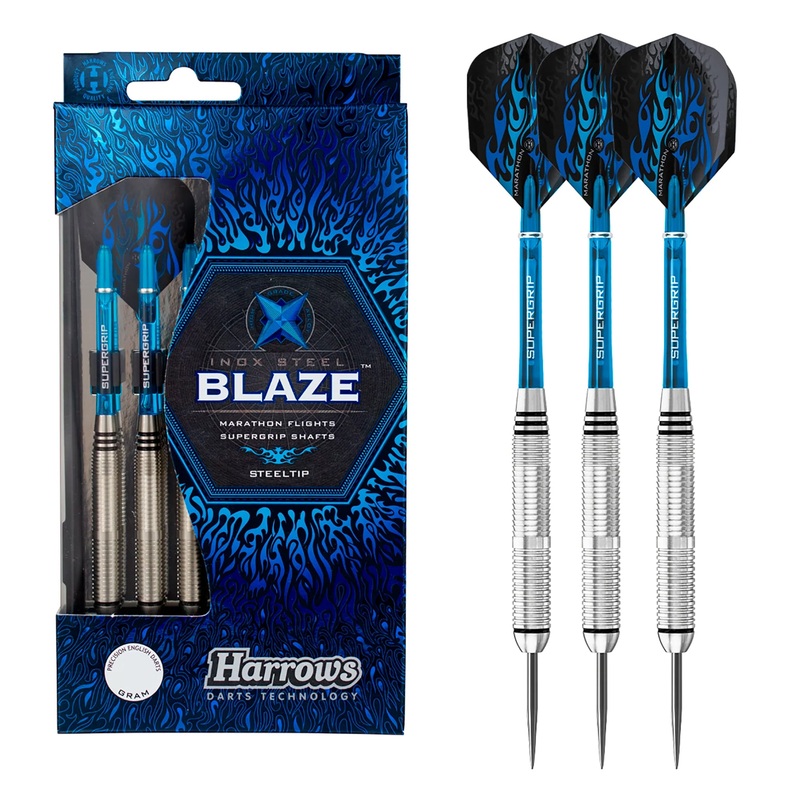 Blaze Inox Steel Tip Darts|Black/Blue|21G|22G|23G|24G