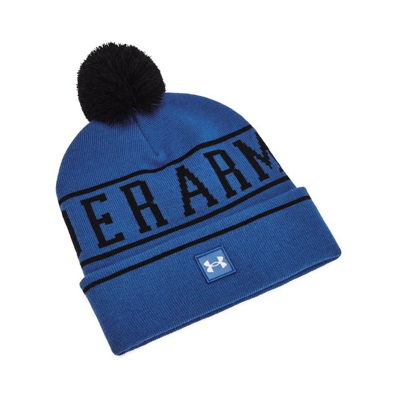 UA Men’s Halftime Pom Beanie|Tech Blue/Black/White|One Size