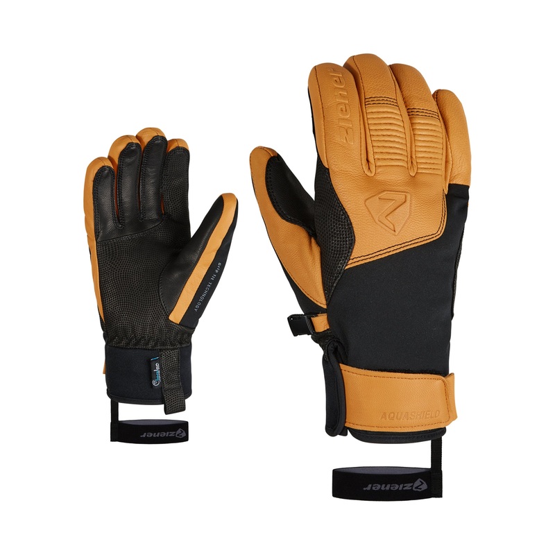Ganzenberg AS AW Ski Gloves|Black/Tan|8|8.5|9|9.5|10|10.5|11