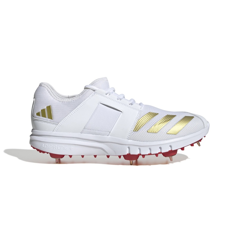 Howzat Spike Cricket Shoes|Ftwr White/Met. Gold/Pure Ruby|UK6|UK6.5|UK7|UK7.5|UK8|UK8.5|UK9|UK9.5|UK10|UK10.5|UK11