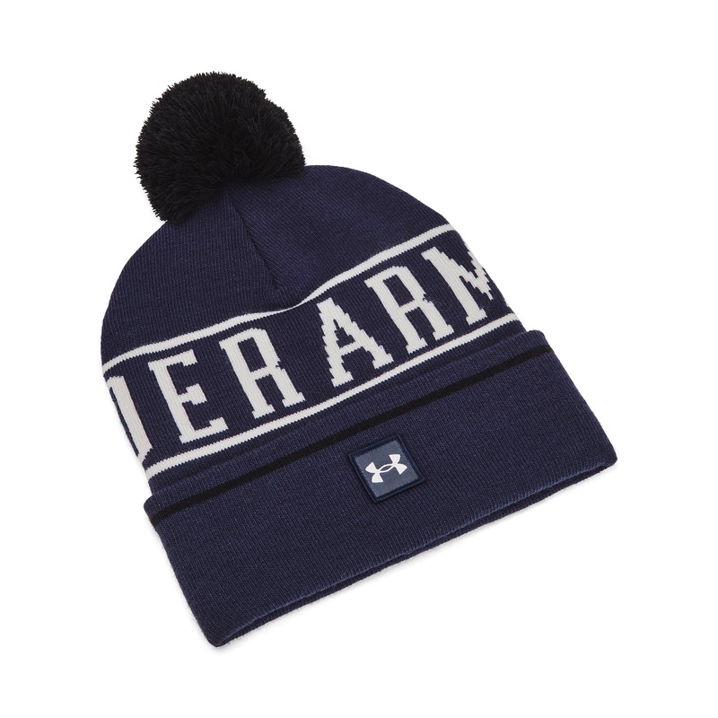 UA Men’s Halftime Pom Beanie|Midnight Navy/Summit White/White|One Size