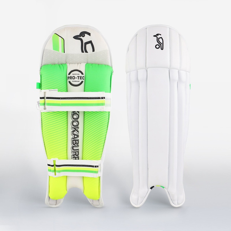 4.0 Wicket Keeping Pads|White/Green/Yellow|Adult|Youth
