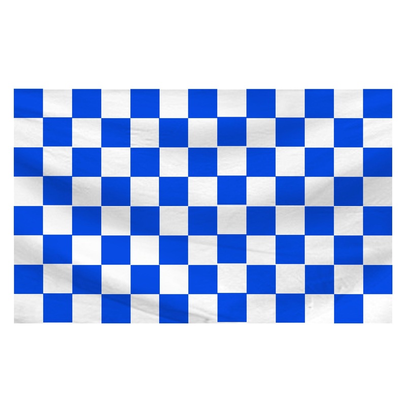 Chequered Football Flag|Blue/White|One Size